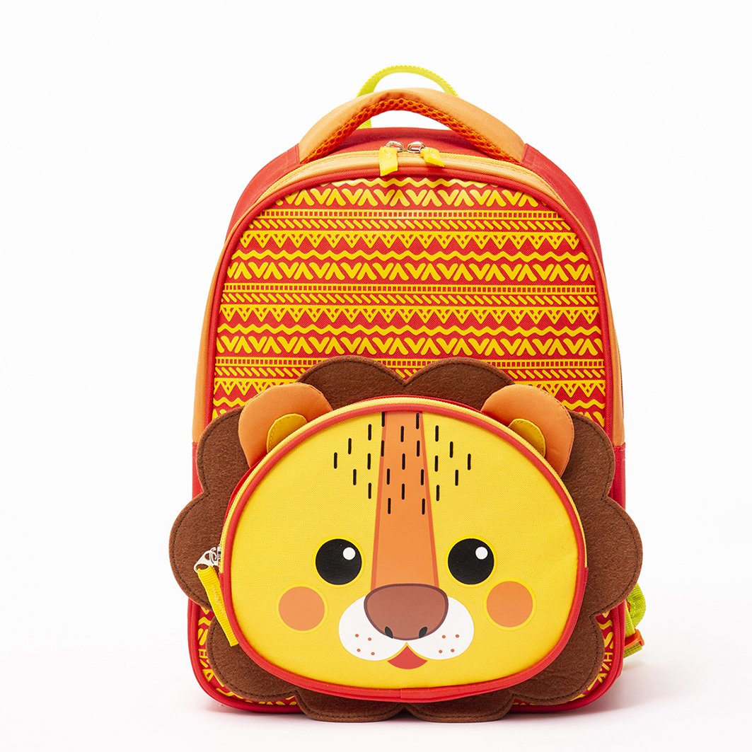 New design cute stereoscopic orange lion kids bag Featured Image