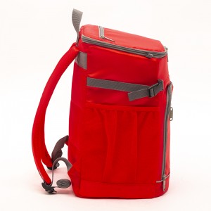 Red multifunctional insulated backpack simple refrigerated bag large capacity picnic bag meal delivery bag