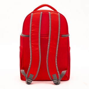 Red thermal insulation backpack simple refrigerated bag large capacity picnic bag multi-compartment lunch bag