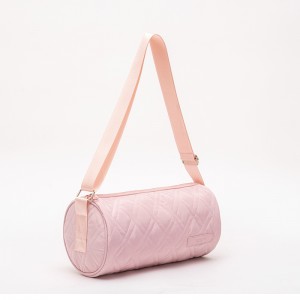 Fashion pink casual lady’s quilted shoulder bag