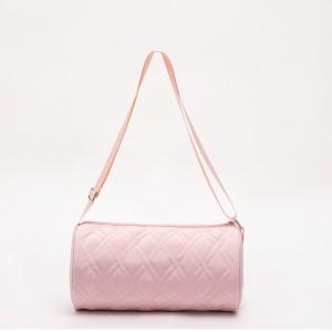 Fashion pink casual lady’s quilted shoulder bag