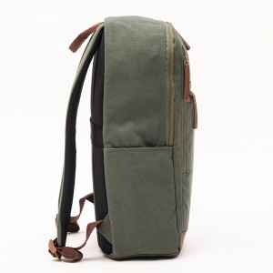 GRS Green Cotton Backpack Casual Backpack Leather Business Backpack Laptop Bag Simple Backpack