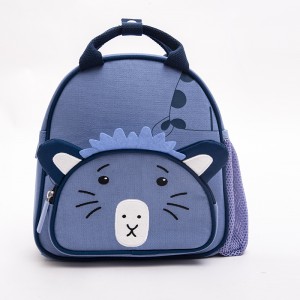 Cartoon animal backpack cute mini canvas bag kindergarten children backpack blue animal bag