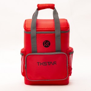 Red multifunctional refrigerated handbag insulated shoulder bag meal delivery backpack large capacity lunch bag series