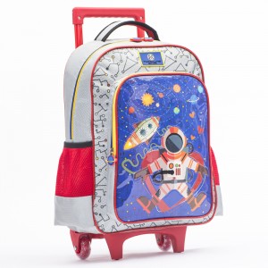 Spaceman rocket trolley school bag for boys