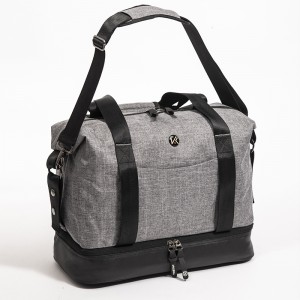 Gray snowflake fabric travel bag business bag work commuter bag duffel bag handbag gym bag