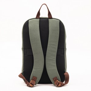 Green GRS Cotton Backpack Business Backpack Casual Backpack Laptop Bag Simple Leather Backpack