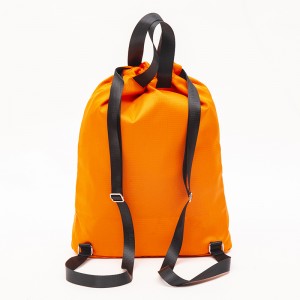 Orange drawstring backpack outdoor fitness backpack simple basketball bag leisure bag