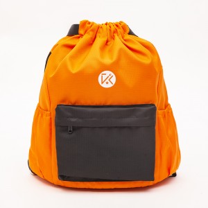 Orange drawstring bag basketball fitness swimming bag dry and wet separation storage bag series