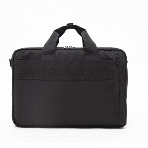 Black multi-compartment laptop bag briefcase anti-theft zipper business backpack