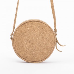 Waterproof Natural Brown thicken paper Mini Round Shape Sling Bag