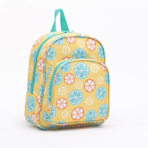 Yellow Lemon Backpack Mini Orange Bookbag Polyester Fabric School Bag For Women Girl