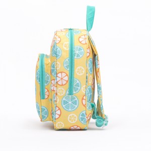 Yellow Lemon Backpack Mini Orange Bookbag Polyester Fabric School Bag For Women Girl