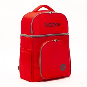 Red thermal insulation backpack simple refrigerated bag large capacity picnic bag multi-compartment lunch bag