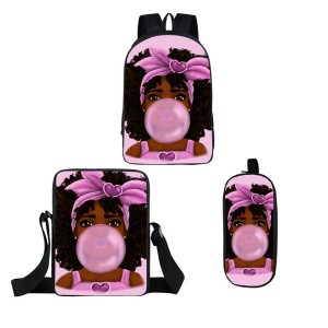 Wholesale Dealers of Top Quality 600d Polyester Bag - 2020 Kids School Backpack African American Black Art Girls Schoolbag 3 Pcs/set School Bags for Girls – Twinkling Star