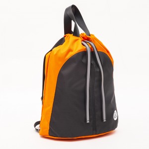 Orange drawstring backpack outdoor fitness backpack simple basketball bag leisure bag