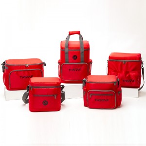 Red multifunctional refrigerated handbag insulated shoulder bag meal delivery backpack large capacity lunch bag series