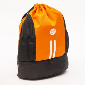 Orange black drawstring backpack sports multifunctional basketball bag wet and dry separation bag