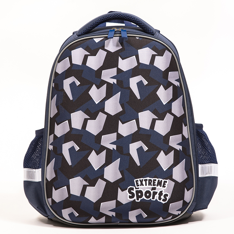 Dark blue EVA hard shell backpack geometric shape pattern backpack School bag | Twinkling Star