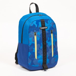 Blue camouflage sports backpack large capacity transfer print backpack lightweight casual backpack