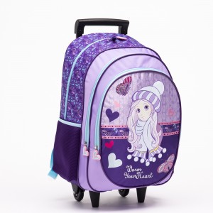 New design girls purple cartoon adorable school collection