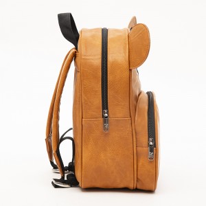 Cartoon Kindergarten Children’s Backpack Cute Animal Design Leather brown bear bag