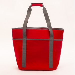 Red insulated handbag simple refrigerated tote bag large capacity picnic bag