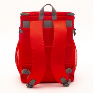 Red multifunctional insulated backpack simple refrigerated bag large capacity picnic bag meal delivery bag