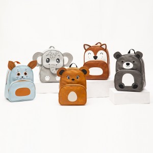 Cartoon Kindergarten Children’s Backpack Cute Animal Design Leather Bag Series