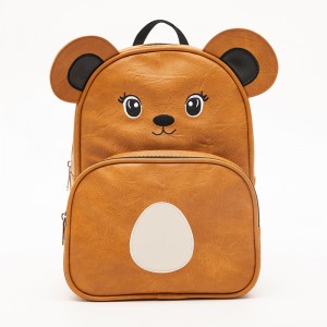 Cartoon Kindergarten Children’s Backpack Cute Animal Design Leather brown bear bag