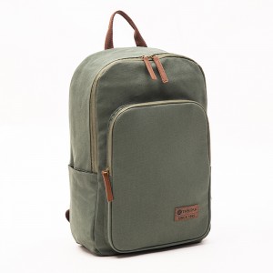 GRS Green Cotton Backpack Business Backpack Casual Leather Backpack Laptop Bag Simple Backpack