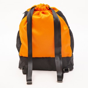 Orange black drawstring backpack sports multifunctional basketball bag wet and dry separation bag