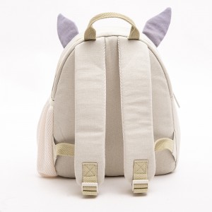 Cartoon animal backpack cute mini canvas bag kindergarten children backpack gray zebra bag