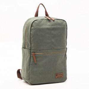 Green GRS Cotton Backpack Business Backpack Casual Backpack Laptop Bag Simple Leather Backpack