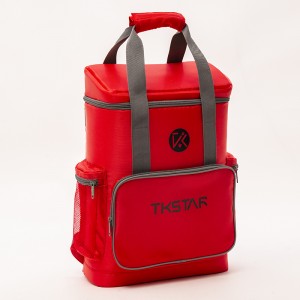 Red multifunctional insulated backpack simple refrigerated bag large capacity picnic bag meal delivery bag