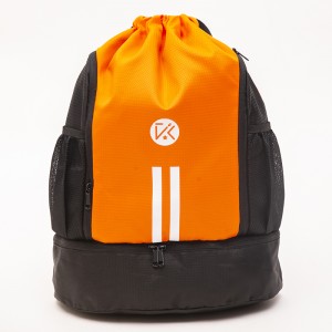 Orange drawstring bag basketball fitness swimming bag dry and wet separation storage bag series