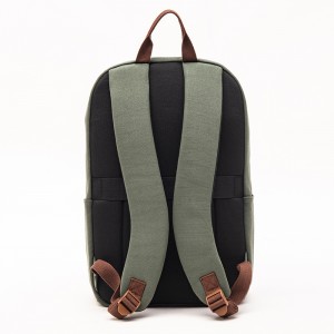 GRS Green Cotton Backpack Business Backpack Casual Leather Backpack Laptop Bag Simple Backpack