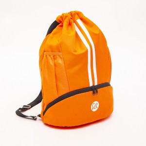 Basketball drawstring backpack dry and wet separation fitness bag fitness orange black outdoor sports bag swimming beach training