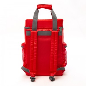 Red multifunctional insulated backpack simple refrigerated bag large capacity picnic bag meal delivery bag